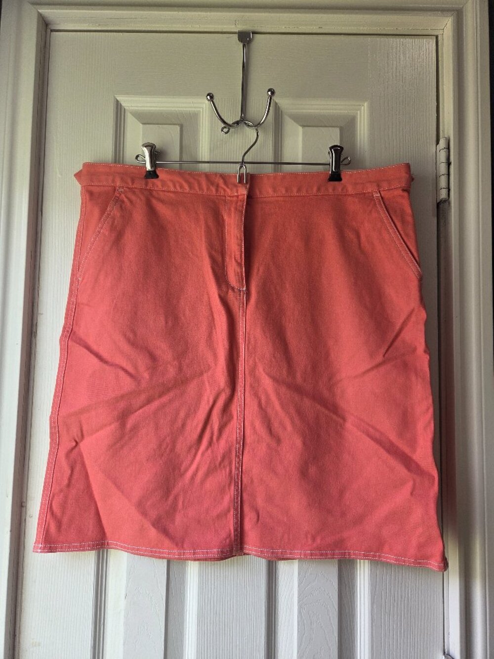 Lands’ End Women’s 16 Denim Zip Front Casual Pencil Skirt Casual Work Travel